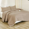 Picture of Litanika Taupe Comforter Set Full Size, 3 Pieces Solid Bedding Comforter Set, All Season Fluffy Bed Set (79x90In Comforter & 2 Pillowcases)