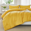 Picture of Litanika Mustard Yellow Comforter Set King Size, 3 Pieces Lightweight Solid Bedding Comforter Set, All Season Fluffy Bed Set (104x90In Comforter & 2 Pillowcases)