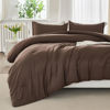 Picture of Litanika Brown Comforter Set California King Size, 3 Pieces Cal King Lightweight Solid Bedding Comforter Set, All Season Fluffy Bed Set (104x96In Comforter & 2 Pillowcases)
