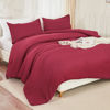 Picture of Litanika Burgundy Red Comforter Set Queen Size, 3 Pieces Lightweight Solid Bedding Comforter Set, All Season Fluffy Bed Set (90x90In Comforter & 2 Pillowcases)