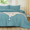 Picture of Litanika Oversized King Comforters Grayish Teal Super King Plus Size, 3 Pieces Lightweight Solid Bedding Comforter Set, All Season Fluffy Bed Set (128x120In Comforter & 2 Pillowcases)
