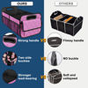 Picture of Deosk Car Trunk Organzier and Storage with 6 Big Pocket,Car Accessories for Women/Men 70L Waterproof Polyester Trunk Organzier for Car/SUV/Minivan/Truck(Large, Pink)