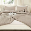 Picture of Litanika Oatmeal Twin/Twin XL Comforter Set, 2 Pieces Lightweight Solid Bedding Comforter Set, All Season Fluffy Bed Set (66x90In Comforter & 1 Pillowcase)