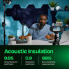 Picture of Ekkogo Acoustic Panels 12-Pack Soundproof Wall Panels 12''X10''X0.4'' Sound Panels High Density Sound Dampening Panels - [Denim Blue Hexagon]