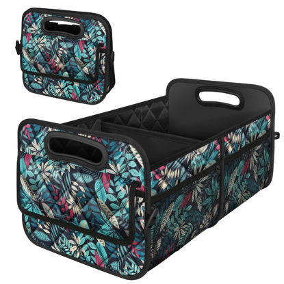 Picture of Deosk Car Trunk Organzier for suv,Car Organziers and Storage with 6 Big Pocket,Car Accessories Women/Men 50L Waterproof Polyester Car/SUV/Minivan/Truck(Medium, Leaves)