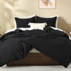 Picture of Litanika Oversized King Comforters Black Super King Size, 3 Pieces Lightweight Solid Bedding Comforter Set, All Season Fluffy Bed Set (120x120In Comforter & 2 Pillowcases)