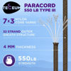 Picture of TECEUM Paracord Type III 550 Grizzly Brown - 200 ft - 4mm - Tactical Rope MIL-SPEC - Outdoor para Cord -Camping Hiking Fishing Gear and Equipment - EDC Parachute Cord - Strong Survival Rope N-16b