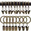 Picture of AMZSEVEN 100 Pack Metal Curtain Rings with Clips, Curtain Hangers Clips, Drapery Clips with Rings, Drapes Rings 1 in Interior Diameter, Fits Diameter 5/8 in Curtain Rod, Vintage Bronze