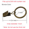 Picture of AMZSEVEN 100 Pack Metal Curtain Rings with Clips, Curtain Hangers Clips, Drapery Clips with Rings, Drapes Rings 1 in Interior Diameter, Fits Diameter 5/8 in Curtain Rod, Vintage Bronze