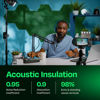 Picture of Ekkogo Acoustic Panels 12-Pack Soundproof Wall Panels 14''X13''X0.4'' Sound Panels High Density Sound Dampening Panels - [Dark Green Hexagon]