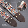 Picture of Nefelibata Guitar Strap,Jacquard Embroidery Cotton Guitar Straps with Crazy Horse Leather Ends for Bass, Electric & Acoustic, Best Gifts for Kids, Guitarists(Golden Jacquard)