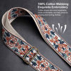 Picture of Nefelibata Guitar Strap,Jacquard Embroidery Cotton Guitar Straps with Crazy Horse Leather Ends for Bass, Electric & Acoustic, Best Gifts for Kids, Guitarists(Golden Jacquard)