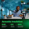 Picture of Ekkogo Acoustic Panels 12-Pack Soundproof Wall Panels 14''X13''X0.4'' Sound Panels High Density Sound Dampening Panels - [Light Turquoise Hexagon]