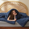 Picture of Bedsure Comforter Duvet Insert - Quilted Comforters Oversize Queen Size, All Season Duvet, Down Alternative Bedding Comforter with Tabs(Navy Blue,Oversize Queen 98"x98")
