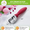 Picture of Spring Chef Pink Heavy Duty Ice Cream Scoop with Soft Grip Handle, Professional Ice Cream Scooper, Metal Icecream Spoon for Cookie Dough, Frozen Yoghurt, Gelato, Melon - Dishwasher Safe Kitchen Tool