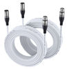 Picture of EBXYA XLR Cable 50ft 2 Packs - Premium Balanced Microphone Cable with 3-Pin XLR Male to Female Mic Speaker Cable, White
