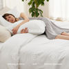 Picture of Bedsure Queen Duvet Cover with Fitted Sheet - Soft Double Brushed Bedding Set with Zipper Closure, 4 Pieces, Includes 1 Duvet Cover (90"x90"), 1 Fitted Sheet, 2 Pillow Shams, NO Comforter, White