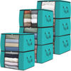 Picture of Fab totes 8 Pack Clothes Storage, Foldable Thick Fabric Blanket Storage Bags, Storage Containers for Organizing Bedroom, Closet, Clothing, Comforter, Organization and Storage with Handle,Green