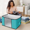 Picture of Fab totes 8 Pack Clothes Storage, Foldable Thick Fabric Blanket Storage Bags, Storage Containers for Organizing Bedroom, Closet, Clothing, Comforter, Organization and Storage with Handle,Green