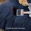 Picture of Bedsure Duvet Cover Queen Size - Soft Double Brushed Bedding Set for Kids & Adults, Zipper Closure, 3 Pieces, Includes 1 Duvet Cover (90"x90") & 2 Pillow Shams, NO Comforter, Navy Blue