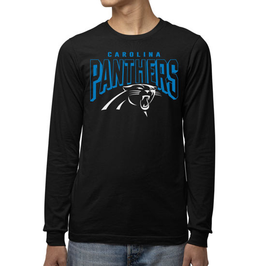 Picture of Junk Food Clothing x NFL - Carolina Panthers - Bold Logo - Unisex Adult Long Sleeve T-Shirt for Men and Women - Size XX-Large