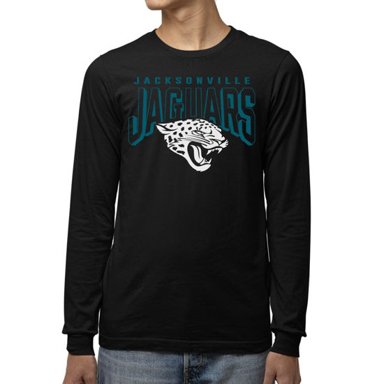 Picture of Junk Food Clothing x NFL - Jacksonville Jaguars - Bold Logo - Unisex Adult Long Sleeve T-Shirt for Men and Women - Size XX-Large