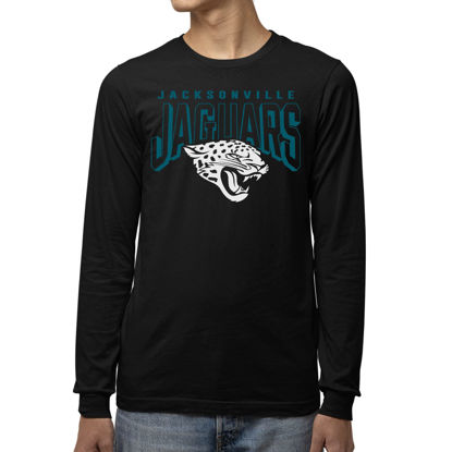 Picture of Junk Food Clothing x NFL - Jacksonville Jaguars - Bold Logo - Unisex Adult Long Sleeve T-Shirt for Men and Women - Size Small
