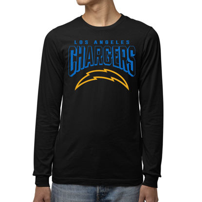 Picture of Junk Food Clothing x NFL - Los Angeles Chargers - Bold Logo - Unisex Adult Long Sleeve T-Shirt for Men and Women - Size X-Large