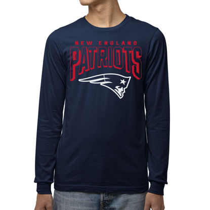 Picture of Junk Food Clothing x NFL - New England Patriots - Bold Logo - Unisex Adult Long Sleeve T-Shirt for Men and Women - Size X-Large