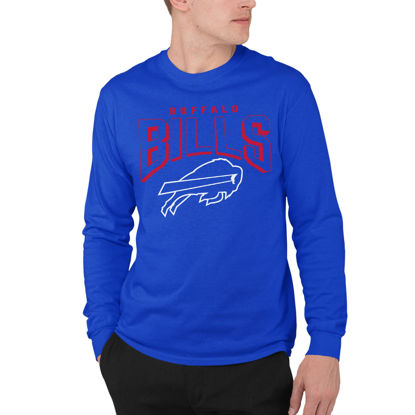 Picture of Junk Food Clothing x NFL - Buffalo Bills - Bold Logo - Unisex Adult Long Sleeve T-Shirt for Men and Women - Size Small