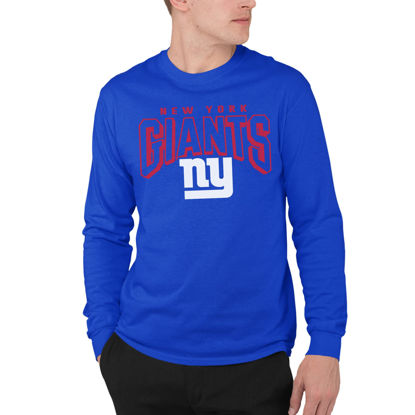 Picture of Junk Food Clothing x NFL - New York Giants - Bold Logo - Unisex Adult Long Sleeve T-Shirt for Men and Women - Size Medium