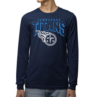 Picture of Junk Food Clothing x NFL - Tennessee Titans - Bold Logo - Unisex Adult Long Sleeve T-Shirt for Men and Women - Size Medium