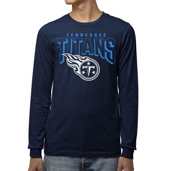 Picture of Junk Food Clothing x NFL - Tennessee Titans - Bold Logo - Unisex Adult Long Sleeve T-Shirt for Men and Women - Size Small