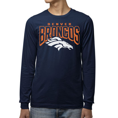Picture of Junk Food Clothing x NFL - Denver Broncos - Bold Logo - Unisex Adult Long Sleeve T-Shirt for Men and Women - Size Medium