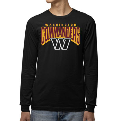 Picture of Junk Food Clothing x NFL - Washington Commanders - Bold Logo - Unisex Adult Long Sleeve T-Shirt for Men and Women - Size X-Large