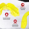 Picture of SAFEJAWZ Sports Mouthguard Slim Fit, Adult and Junior Mouth Guard with Case for Boxing, Basketball, Lacrosse, Football, MMA, Martial Arts, Hockey and All Contact Sports (Junior <11 Years, Yellow)
