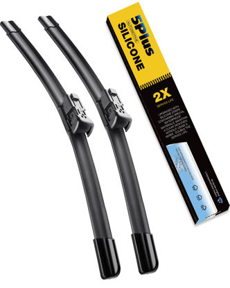 Picture of 5 PLUS® Silicone Wiper Blades 26 20 Inch Replacement For VOLVO XC60 2017-2010 XC70 2016-2008 S40 S60 S80 2018-2011 C30 C70 13-07,Automotive Replacement Windshield Wipers With Water Repellent