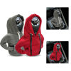 Picture of JOYCOURT 2PCS Car Gear Shift Cover, Fashionable Hoodie Car Shift Knob, Winter Warm Gear Shift Knob Cover Sweater Shirt, Auto Interior Accessories, Universal Car Decor Accessories (Red&Gray)