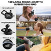 Picture of RAYMYLO Insulated Water Bottle 32 oz, Triple Wall Vacuum Stainless Steel (Cold for 48 Hrs), Leak Proof & Non-BPA, Modern Water Flask Jug with Paracord Handle & Straw Spout Lids, Ombre: White/Black