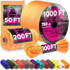 Picture of TECEUM Paracord 550 (750) Apricot - 1000 ft - 4mm - 100% Nylon Strong Tactical MIL-SPEC Parachute Cord - Survival Rope Emergency para Cord 11 Strands Core EDC Camping Hiking Military Gear 085a