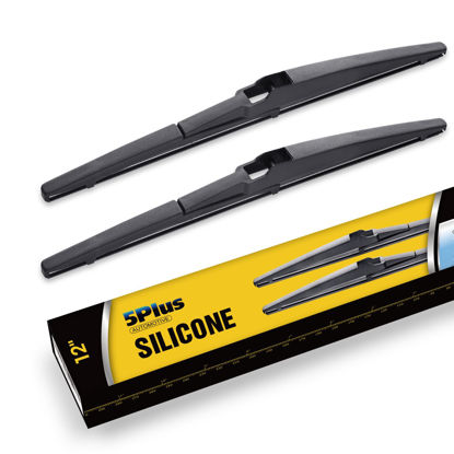 Picture of 12" 2 PACK Silicone Rear Wiper Blade Replacement for Toyota Highlander 2019-2001 RAV4 2012-2001 Sienna 23-21 Matrix Venza 14-09/Dodge Durango 2022-2011 Journey 22-08 BACK Windshield Wiper Blade (H307)
