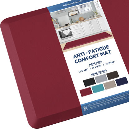 Picture of KitchenClouds Kitchen Mat Cushioned Anti Fatigue Kitchen Rug 17.3"x60" Waterproof Non Slip Kitchen Rugs and Mats Standing Desk Mat Comfort Floor Mats for Kitchen House Sink Office (Red)