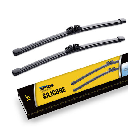 Picture of 15" 2 PACK Silicone Rear Wiper Blade Replacement for Ford Edge 2021 2020 2019 2018 2017 2016 2015 /BMW X5 2013-2007 /Volvo XC60 2011-2010 XC90 2012-2007 BACK Windshield Wiper (A380H)