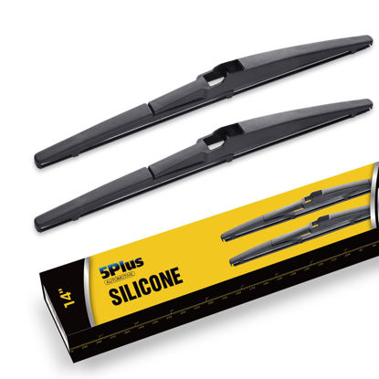 Picture of 14" 2 PACK Silicone Rear Wiper Blade Replacement for Jeep Cherokee 2022-2014 /Hyundai Accent 2011-2007 Santa Fe 2012-2007 Tucson 21-16 /Mazda 3 13-10 CX-5 CX-7 CX-9 BACK Wiper Blade (14-A)