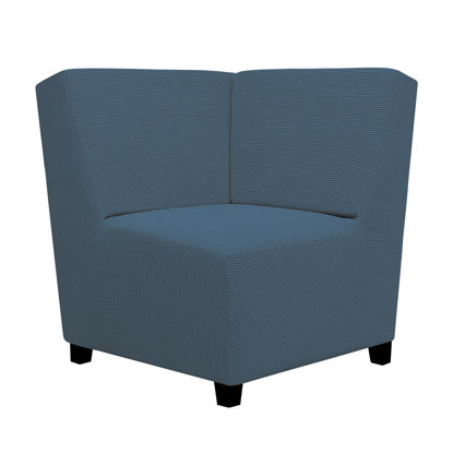 Picture of Easy-Going Stretch Sectional Corner Sofa Slipcover 1-Piece Couch Sofa Cover Furniture Protector Soft with Elastic Bottom for Kids, Pet, Spandex Jacquard Fabric Bluestone