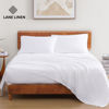 Picture of LANE LINEN 100% Organic Cotton Full Size Bed Sheets, Super Soft Long Staple Cotton Bed Sheets Full Size, Percale Weave Bedding Sheets and Pillowcases - White Full Sheet Set Fits 15" Deep Mattress