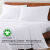 Picture of LANE LINEN 100% Organic Cotton Full Size Bed Sheets, Super Soft Long Staple Cotton Bed Sheets Full Size, Percale Weave Bedding Sheets and Pillowcases - White Full Sheet Set Fits 15" Deep Mattress