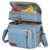Picture of MIYCOO Lunch Bag for Women Men Double Deck Lunch Box - Leakproof Insulated Soft Large Lunch Cooler Bag, (Blue,15L)