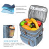 Picture of MIYCOO Lunch Bag for Women Men Double Deck Lunch Box - Leakproof Insulated Soft Large Lunch Cooler Bag, (Blue,15L)