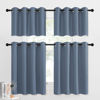 Picture of NICETOWN Short Curtains for Living Room, Room Darkening Grommet Top Thermal Insulated Thick Curtains for Half Window/Kitchen, 52W x 36L per Panel 1.2 inches Header, Stone Blue, Set of 2